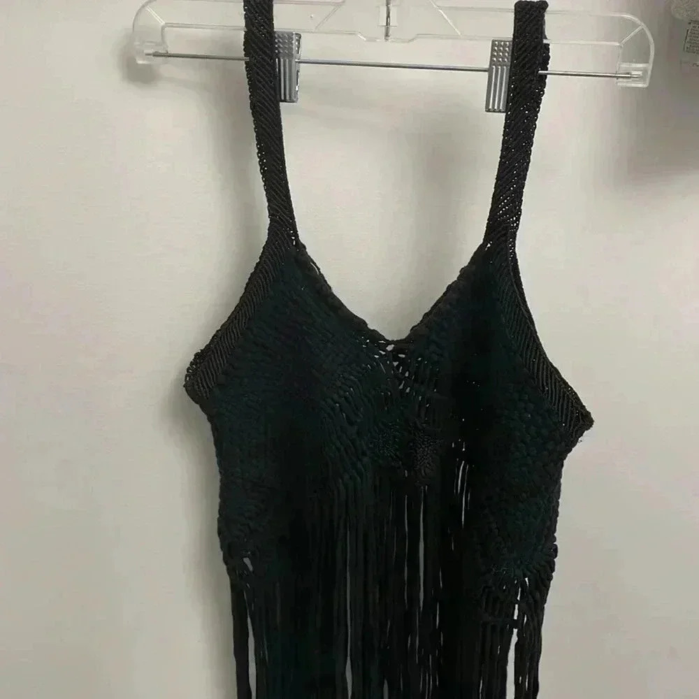Fringe Black Top - Picture 4 of 6